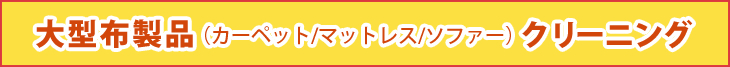 大型布製品（カーペット/マットレス/ソファー）クリーニング